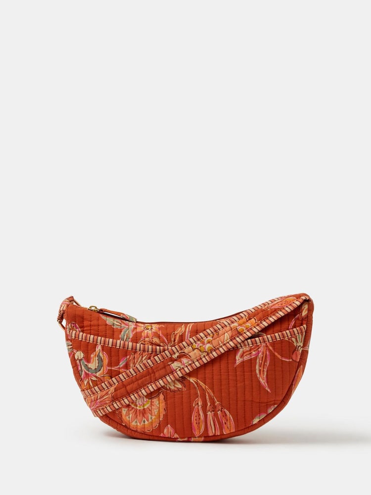 Accessorize Brown Floral Print Sling Crossbody Bag - Image 1 of 2
