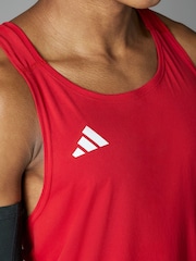 adidas Red Adizero Essentials Running Tank Top - Image 6 of 16