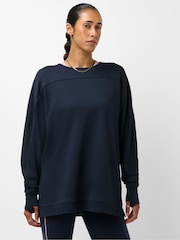 Sweaty Betty Blue After Class Yoke Longline Sweatshirt - Image 1 of 6