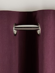 Purple Cotton Blackout/Thermal Eyelet Curtains - Image 7 of 8
