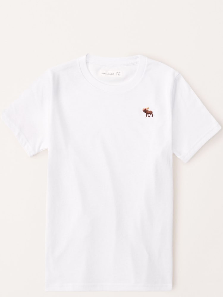 Abercrombie & Fitch Moose Logo White T-Shirt - Image 1 of 4