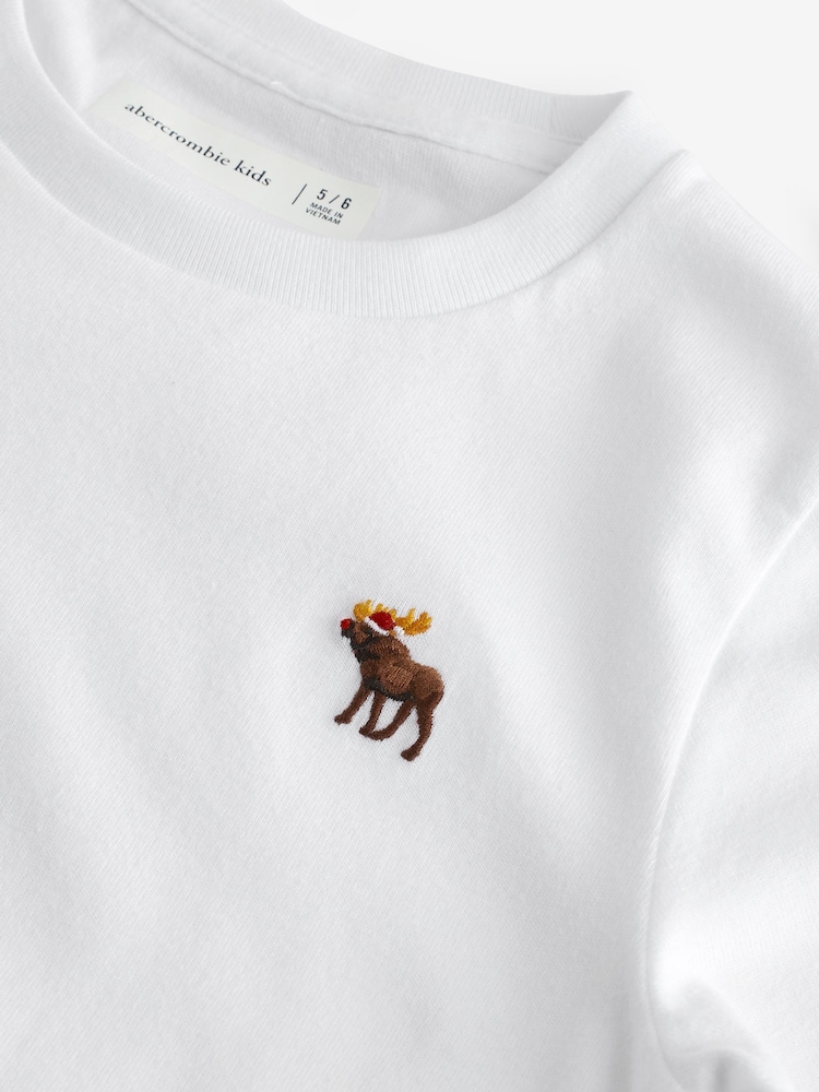 Abercrombie & Fitch Moose Logo White T-Shirt - Image 3 of 4