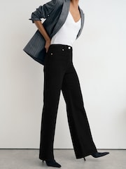 Reiss Black Jas Cotton-Modal Wide-Leg Jeans - Image 3 of 9