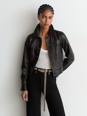 Reiss Black Jas Cotton-Modal Wide-Leg Jeans - Image 7 of 9