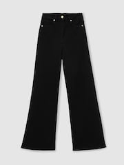 Reiss Black Jas Petite Cotton-Modal Wide-Leg Jeans - Image 2 of 7