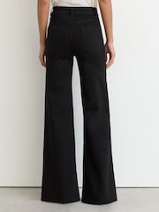 Reiss Black Jas Petite Cotton-Modal Wide-Leg Jeans - Image 5 of 7