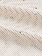 Ecru Cream Gem Knitted High Neck Tank Vest - Image 6 of 6