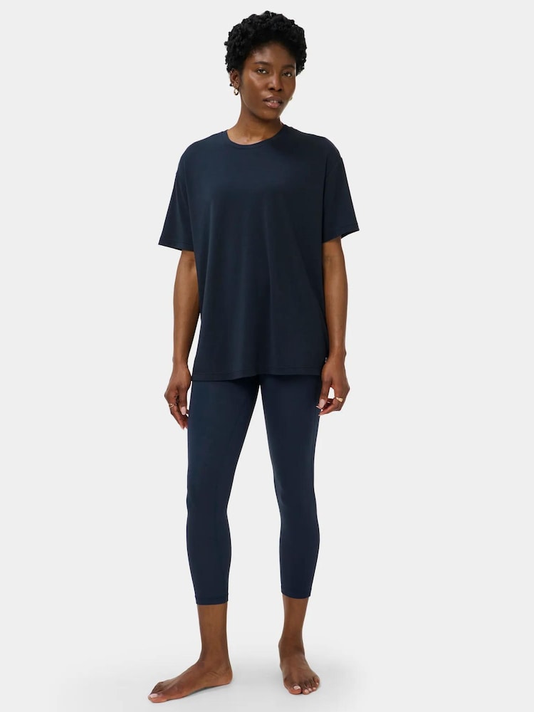 Sweaty Betty Blue Soft Flow Studio Longline T-Shirt - Image 2 of 6 Sweaty Betty Blue Soft Flow Studio Longline T-Shirt - Image 2 of 6