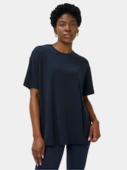 Sweaty Betty Blue Soft Flow Studio Longline T-Shirt - Image 4 of 6