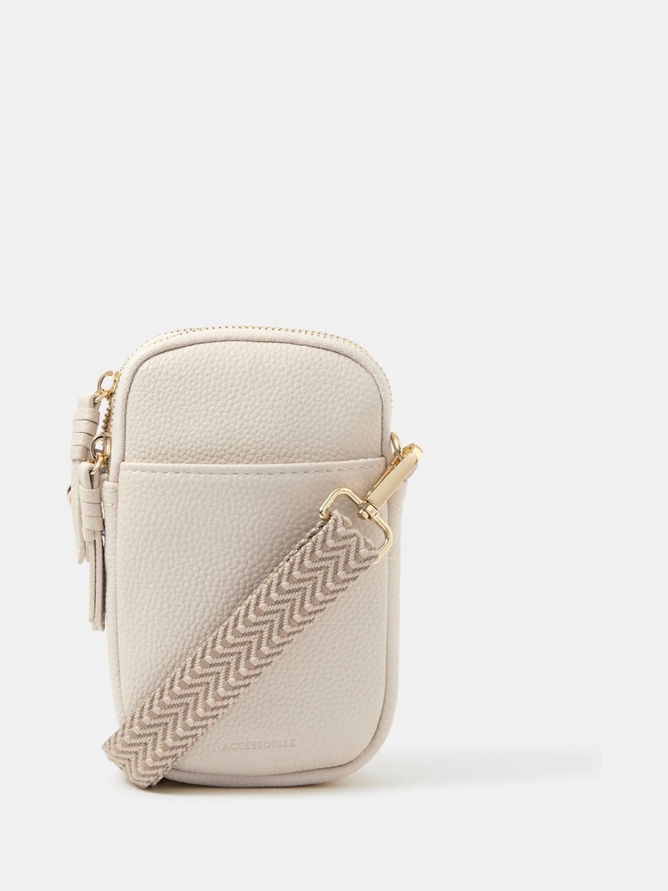 Accessorize Cream Double Pouch Phone Bag - Image 1 of 3 Accessorize Cream Double Pouch Phone Bag - Image 1 of 3