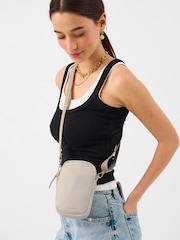 Accessorize Cream Double Pouch Phone Bag - Image 3 of 3