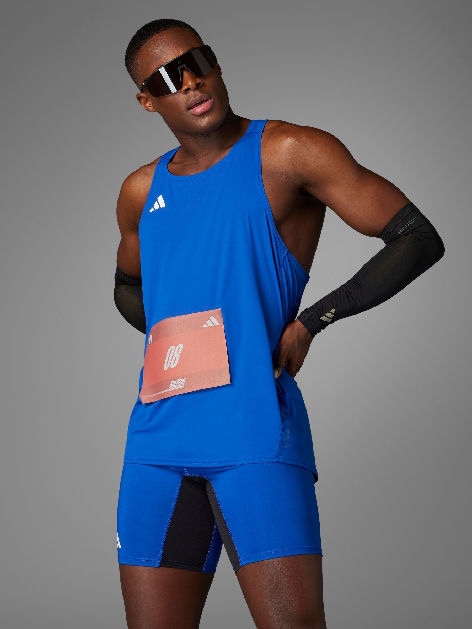 Buy adidas Blue Adizero Essentials Running Singlet Vest from Next USA