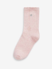 Multi 7 Pack Cotton Rich Heart Embroidered Ankle Socks - Image 2 of 9