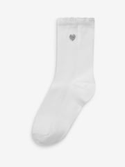 Multi 7 Pack Cotton Rich Heart Embroidered Ankle Socks - Image 8 of 9