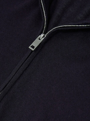 Reiss Navy Heatherton Ultra-Fine Merino Wool Quarter-Zip Jumper - Image 10 of 10