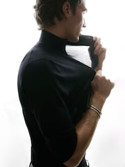 Reiss Navy Heatherton Ultra-Fine Merino Wool Quarter-Zip Jumper - Image 4 of 10