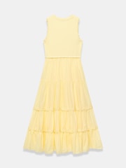 Mint Velvet Yellow Crochet Trim Tiered Midi Dress - Image 7 of 7