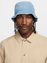 Nike Blue Denim Apex Denim 100% Cotton Bucket Hat - Image 1 of 4