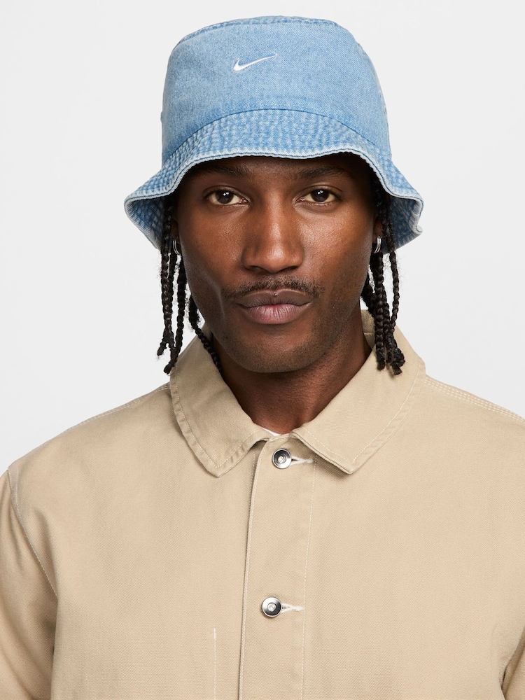 Nike Blue Denim Apex Denim 100% Cotton Bucket Hat - Image 1 of 4