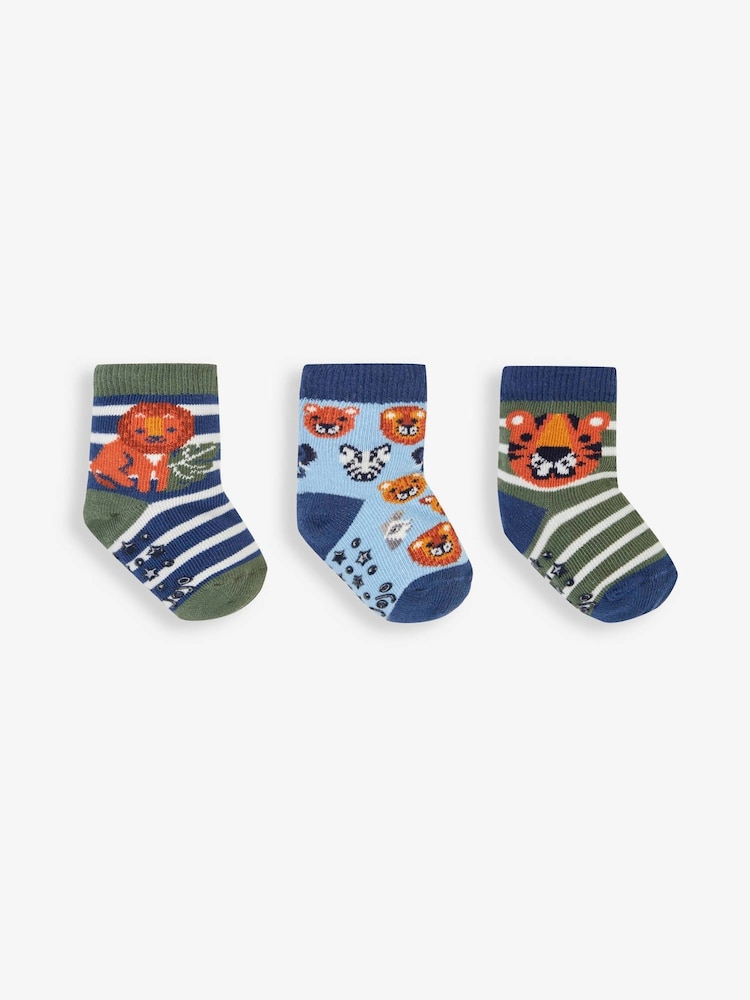 JoJo Maman Bébé Socken mit Safari-Design im 3er-Pack - Bild 1 von 1