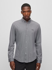 BOSS Grey Biado Long Sleeve Jersey Shirt - Image 2 of 7