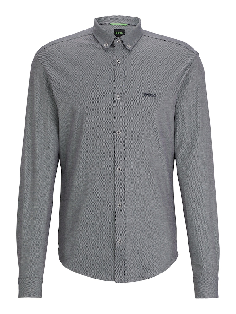 BOSS Grey Biado Long Sleeve Jersey Shirt - Image 7 of 7 BOSS Grey Biado Long Sleeve Jersey Shirt - Image 7 of 7