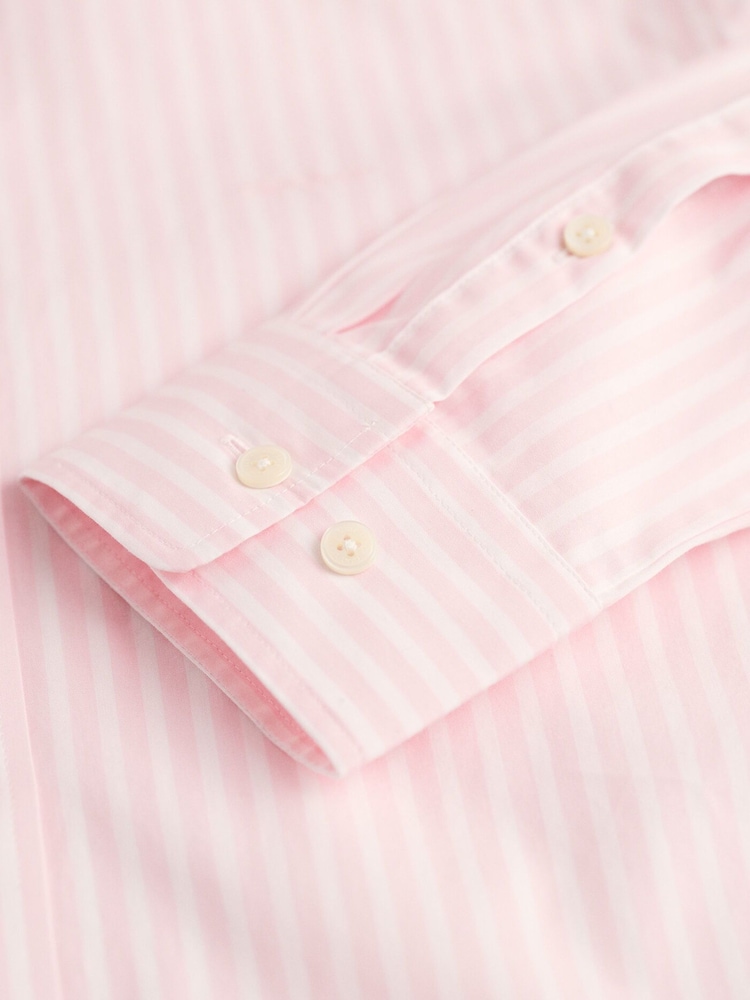 GANT Pink Poplin Striped 100% Cotton Shirt - Image 7 of 7