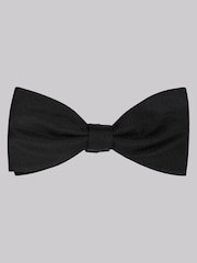 MOSS Black Silk Black Bow Tie - Image 1 of 2