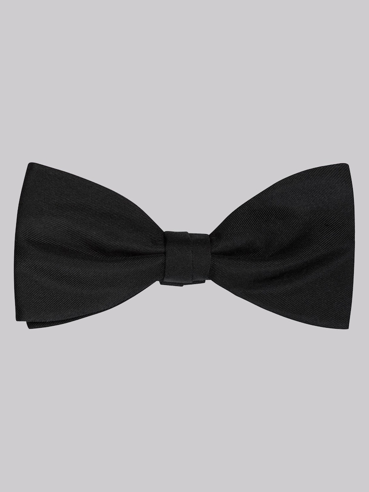 MOSS Black Silk Black Bow Tie - Image 1 of 2