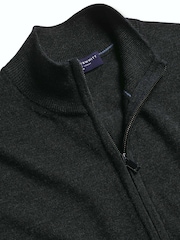 Charles Tyrwhitt Grey Pure Merino Full Zip Through Cardigan - Image 5 of 6