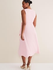 Phase Eight Pink Julissa Sleeveless Ruffle Wrap Midi Dress - Image 2 of 6