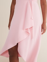 Phase Eight Pink Julissa Sleeveless Ruffle Wrap Midi Dress - Image 5 of 6