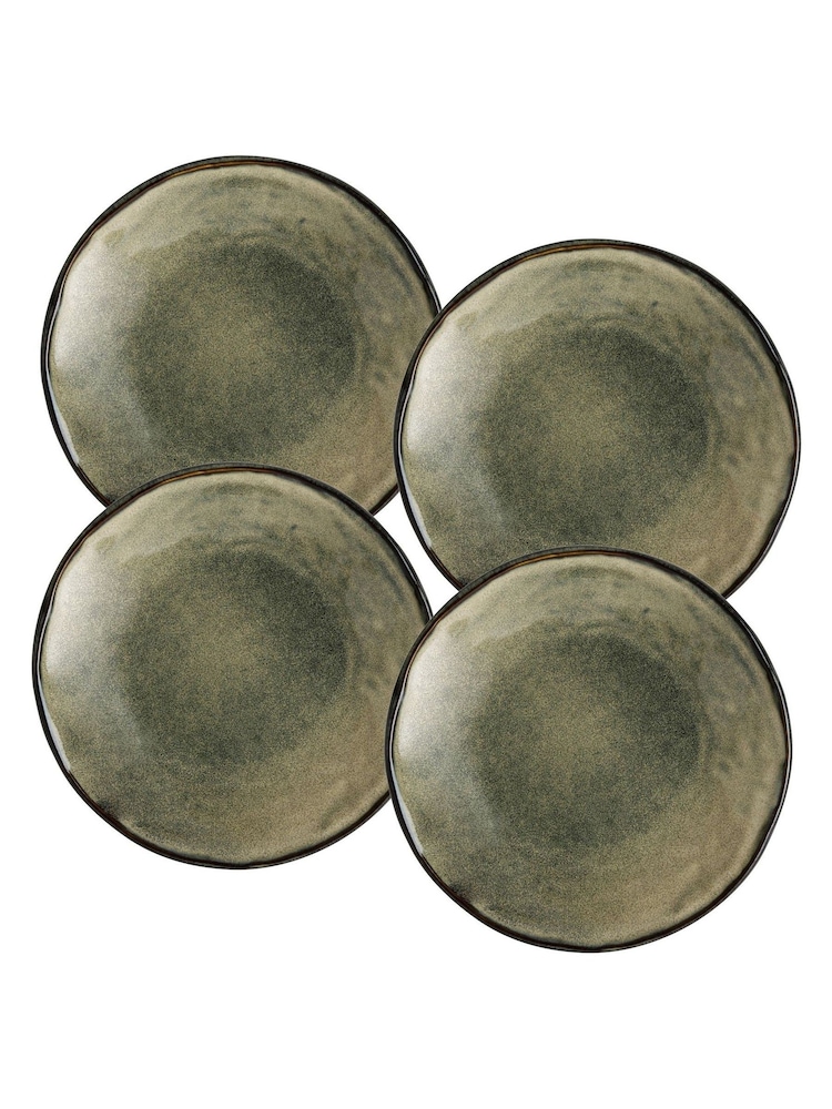 Dutch Rose Green Set of 4 Dinner Plates Set of 4 Side Plates - Image 2 of 2
