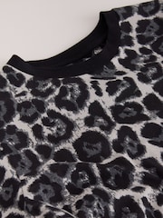Grey Animal Print Heavyweight Crew Neck T-Shirt - Image 6 of 7