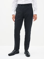 Navy Blue Slim Fit Stretch Smart Trousers - Image 1 of 7