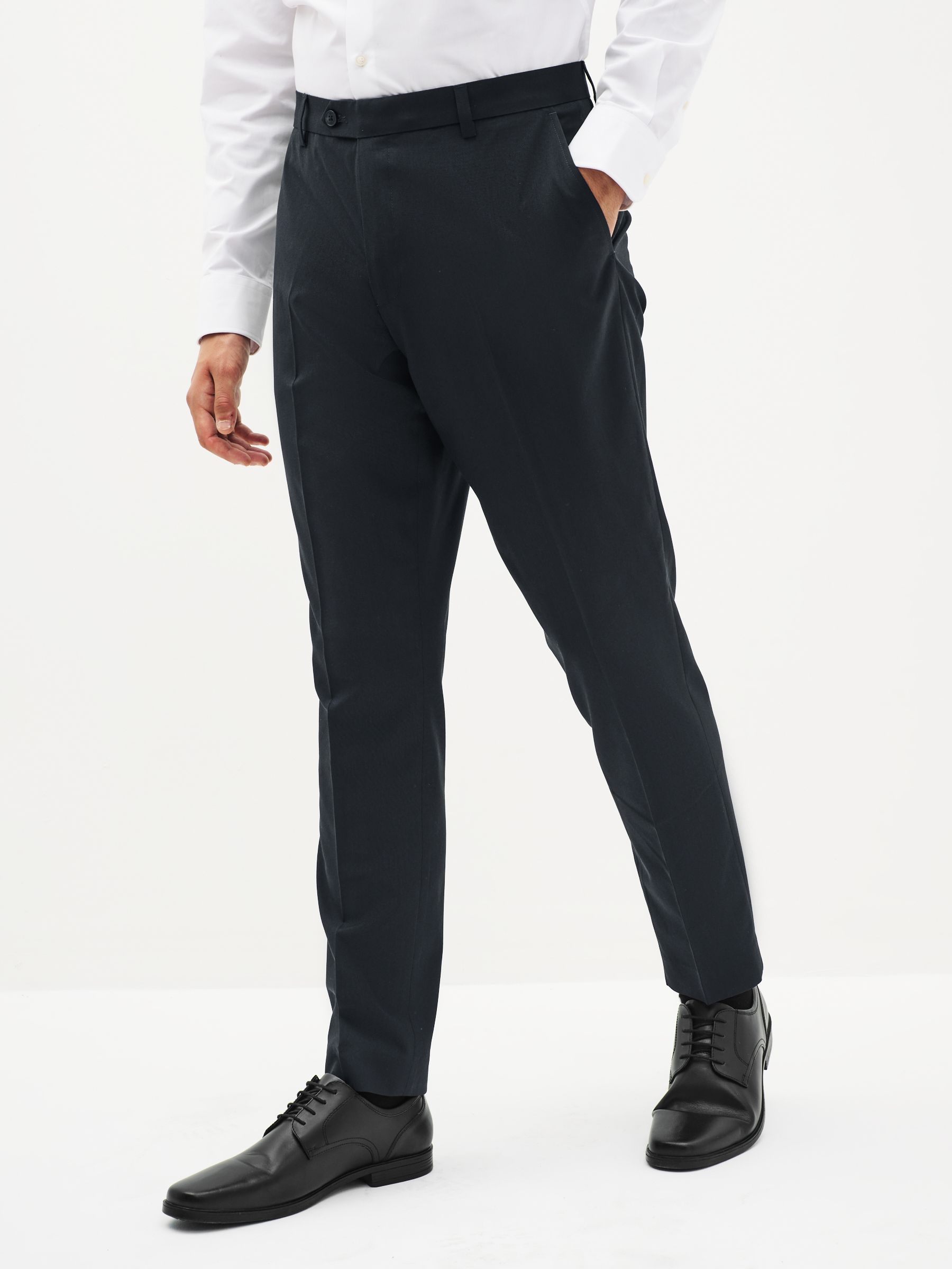 Stretchy navy blue pants online