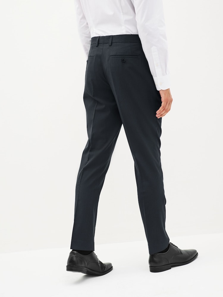 Navy Blue Slim Fit Stretch Smart Trousers - Image 5 of 7