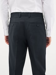 Navy Blue Slim Fit Stretch Smart Trousers - Image 6 of 7