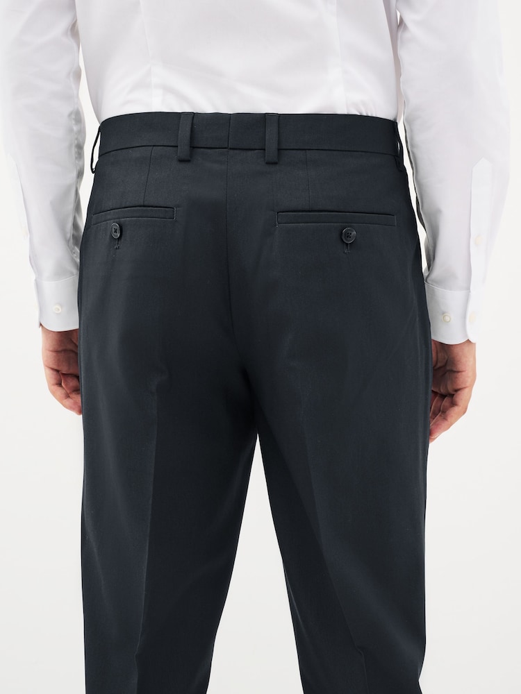 Navy Blue Slim Fit Stretch Smart Trousers - Image 6 of 7