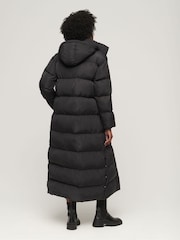 Superdry Black Maxi Hooded Puffer Coat - Image 2 of 6