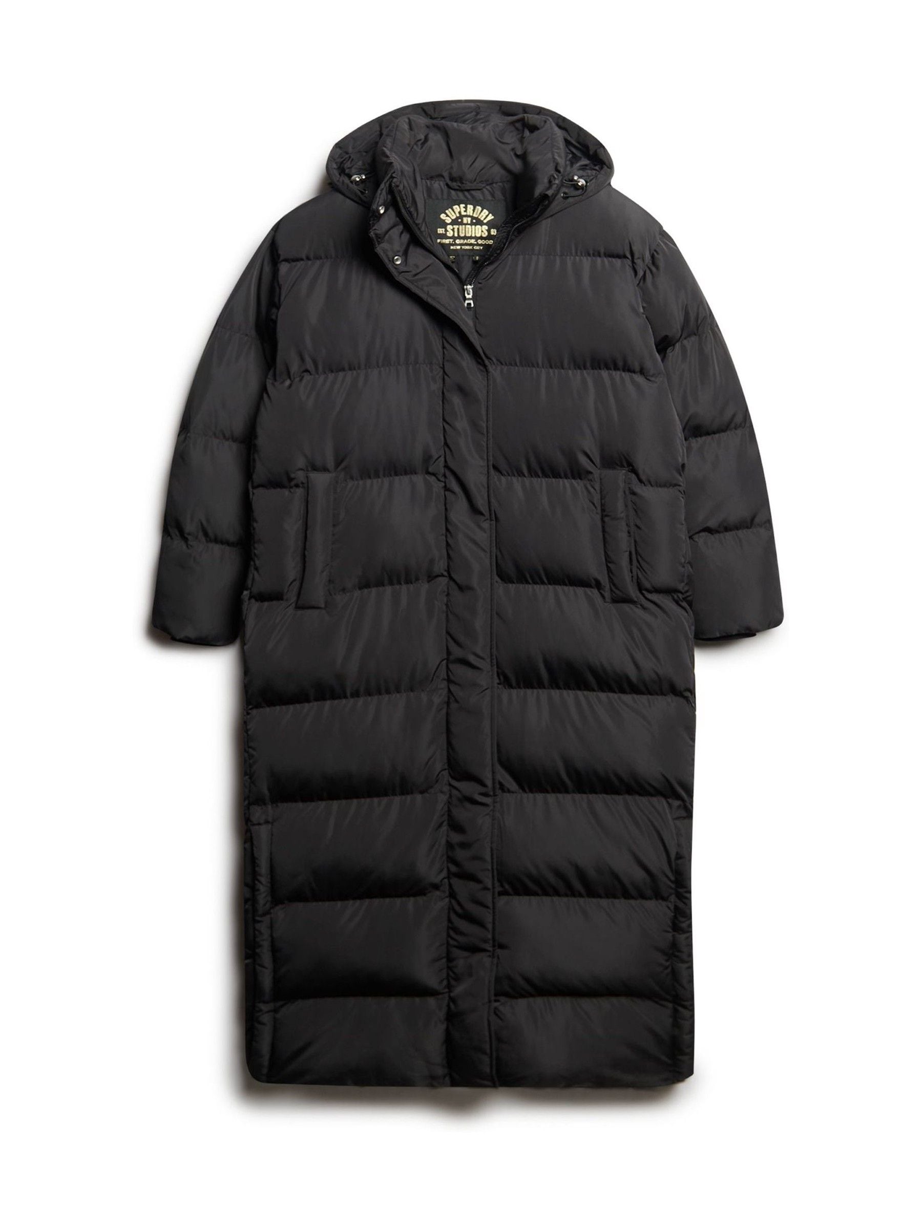 Buy Superdry Black Maxi Hooded Puffer Coat from Next Luxembourg
