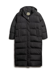 Superdry Black Maxi Hooded Puffer Coat - Image 4 of 6