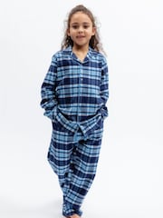 Cyberjammies Blue Check Long Sleeve Pyjamas Set - Image 2 of 3