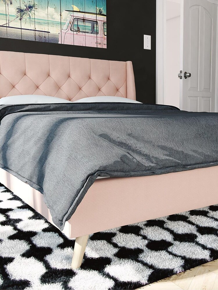 Novogratz Pink Her Majesty Linen Bed - Image 1 of 4