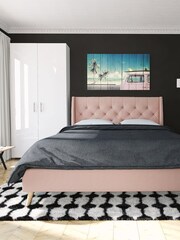 Novogratz Pink Her Majesty Linen Bed - Image 2 of 4