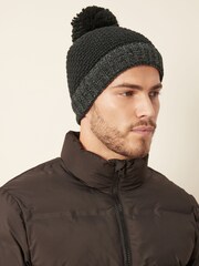 Grey/Black Texture Bobble Hat 2 Pack - Image 4 of 6