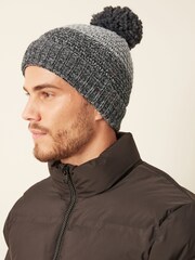 Grey/Black Texture Bobble Hat 2 Pack - Image 5 of 6