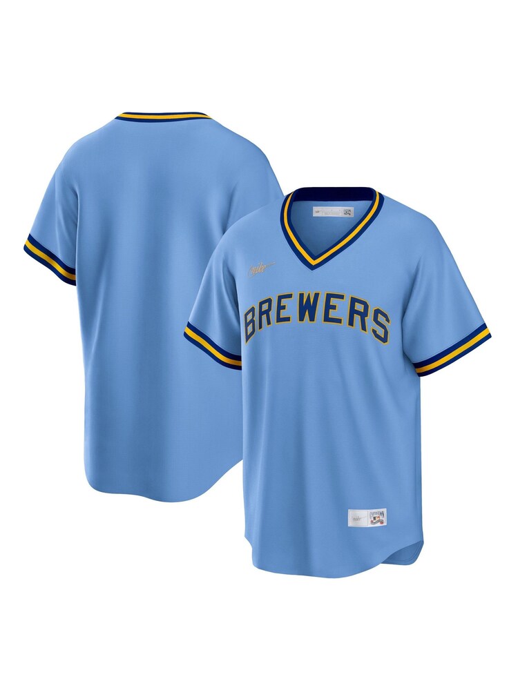 Nike Blue Milwaukee Brewers Nike Official Replica Cooperstown 1982 Jersey - Image 1 of 3 Nike Blue Milwaukee Brewers Nike Official Replica Cooperstown 1982 Jersey - Image 1 of 3