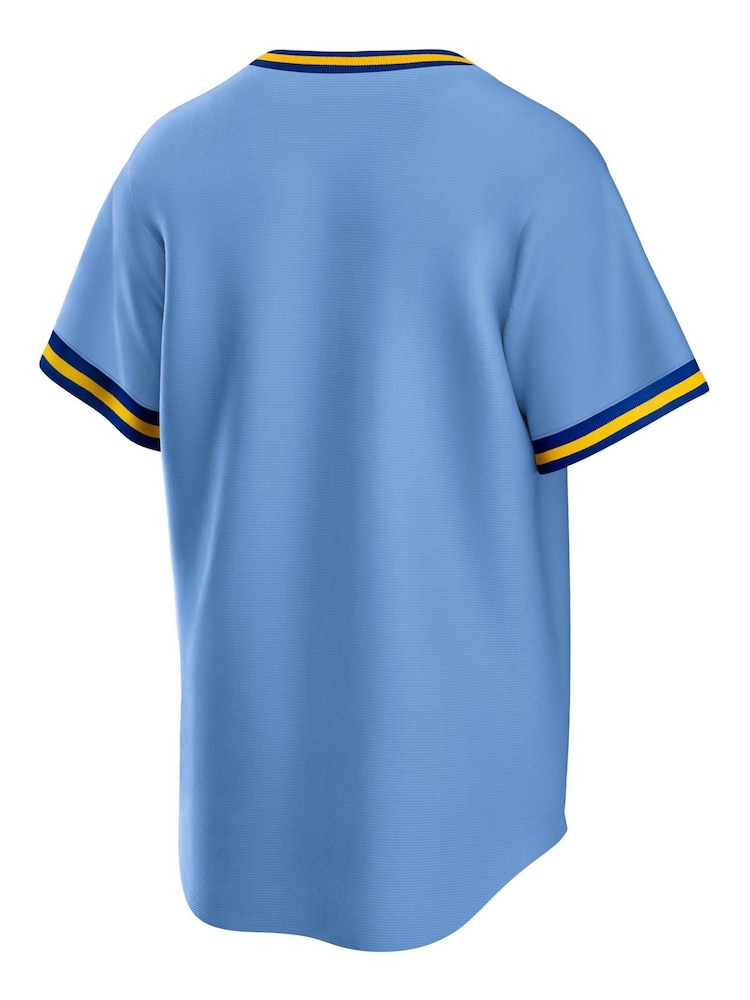 Nike Blue Milwaukee Brewers Nike Official Replica Cooperstown 1982 Jersey - Image 3 of 3 Nike Blue Milwaukee Brewers Nike Official Replica Cooperstown 1982 Jersey - Image 3 of 3