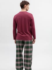 Červená - Cyberjammies žerzejový top a kostkované pyžamo Sada - Obrázek 2 z 2